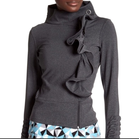 STUNNING LIKE NEW KARMA ATHLETICS RUFFLED SAN SUI JACKET W/ANTI~PILL FABRIC Sz M - Picture 7 of 8